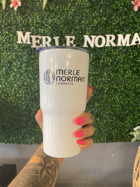 White Merle Norman 20oz tumbler