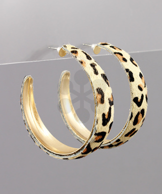 Leopard Print Hoops