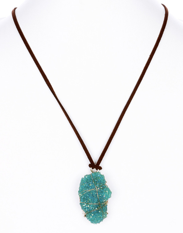 Stone and Leather Necklace Mini