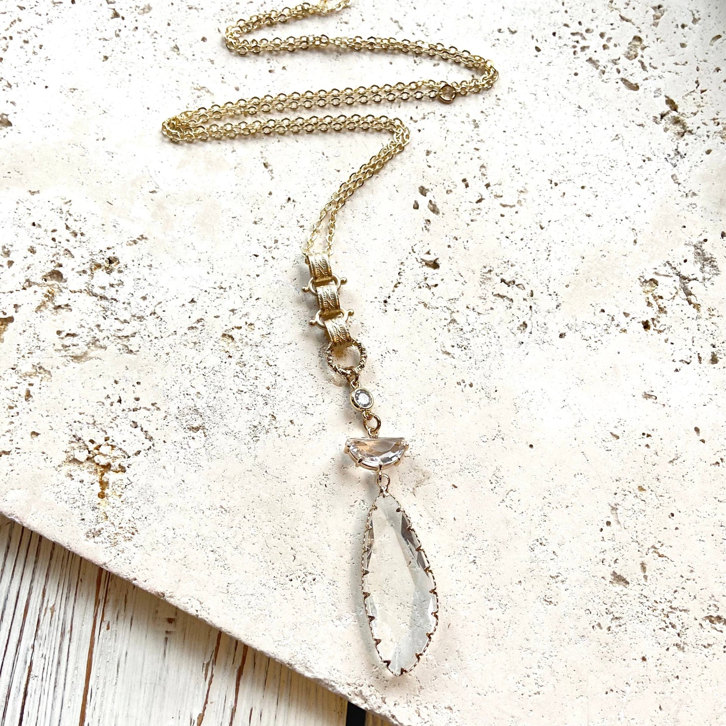 Crystal jewelry long necklace