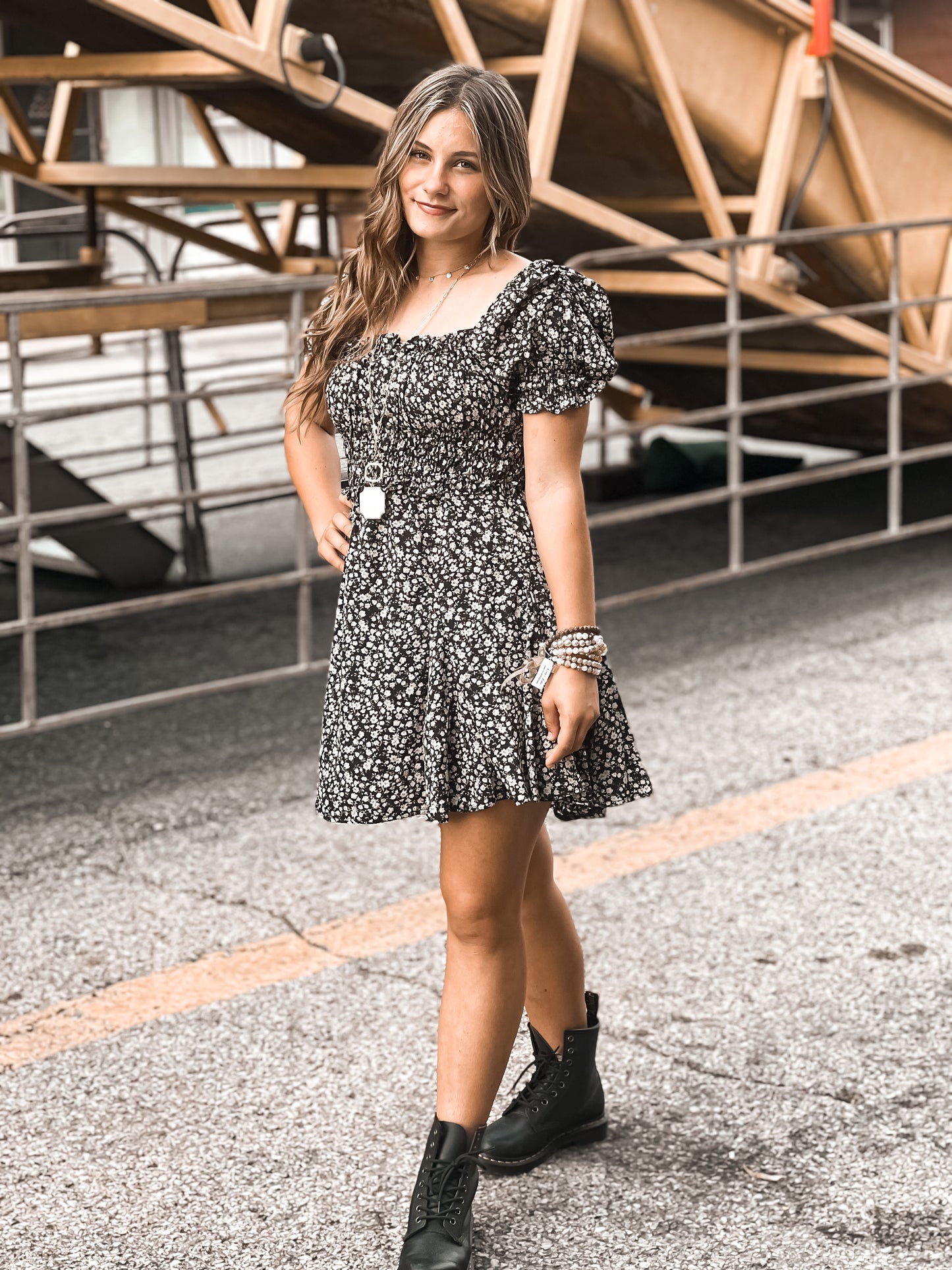 Classic Vintage Black Floral Dress