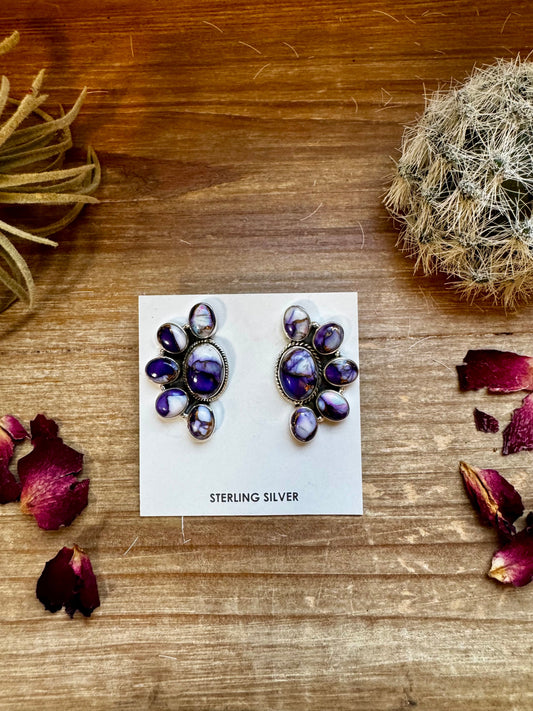 Big Stud violet rose earrings