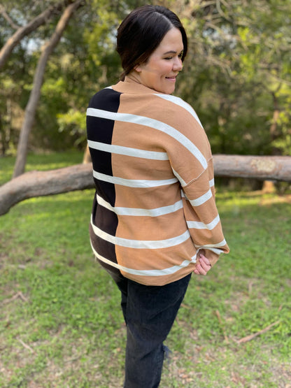 PREORDER: Exceptional Thought Striped Patchwork Sweater in Three Colors