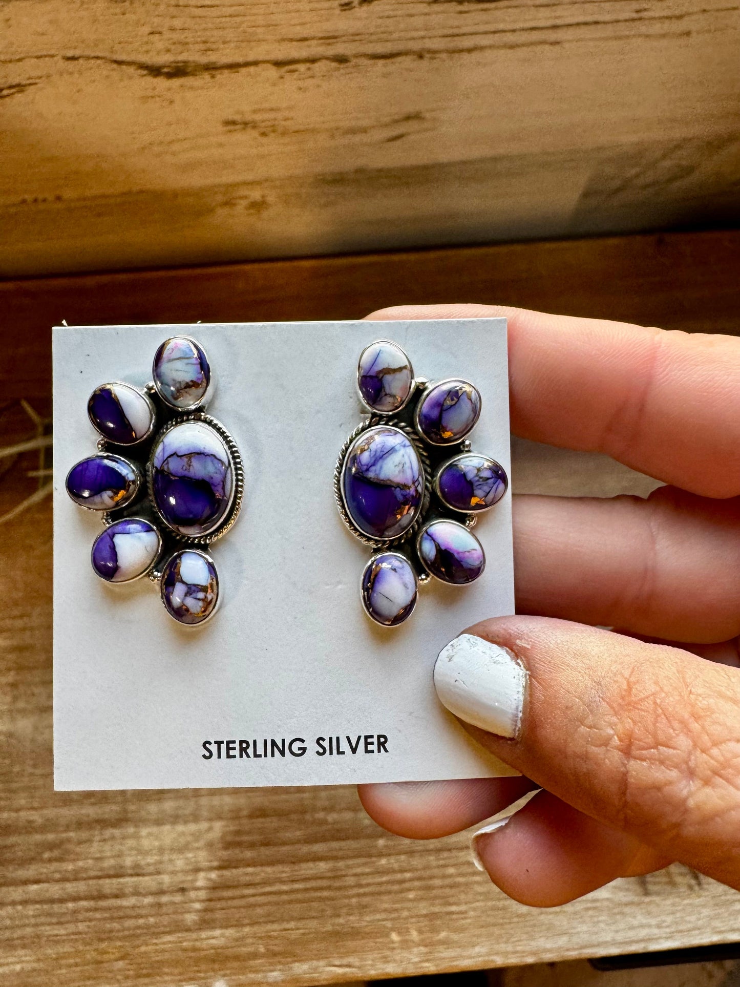 Big Stud violet rose earrings