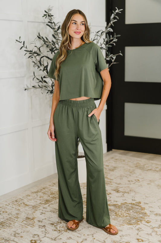 PREORDER: Casual Top and Bottom Set in Green