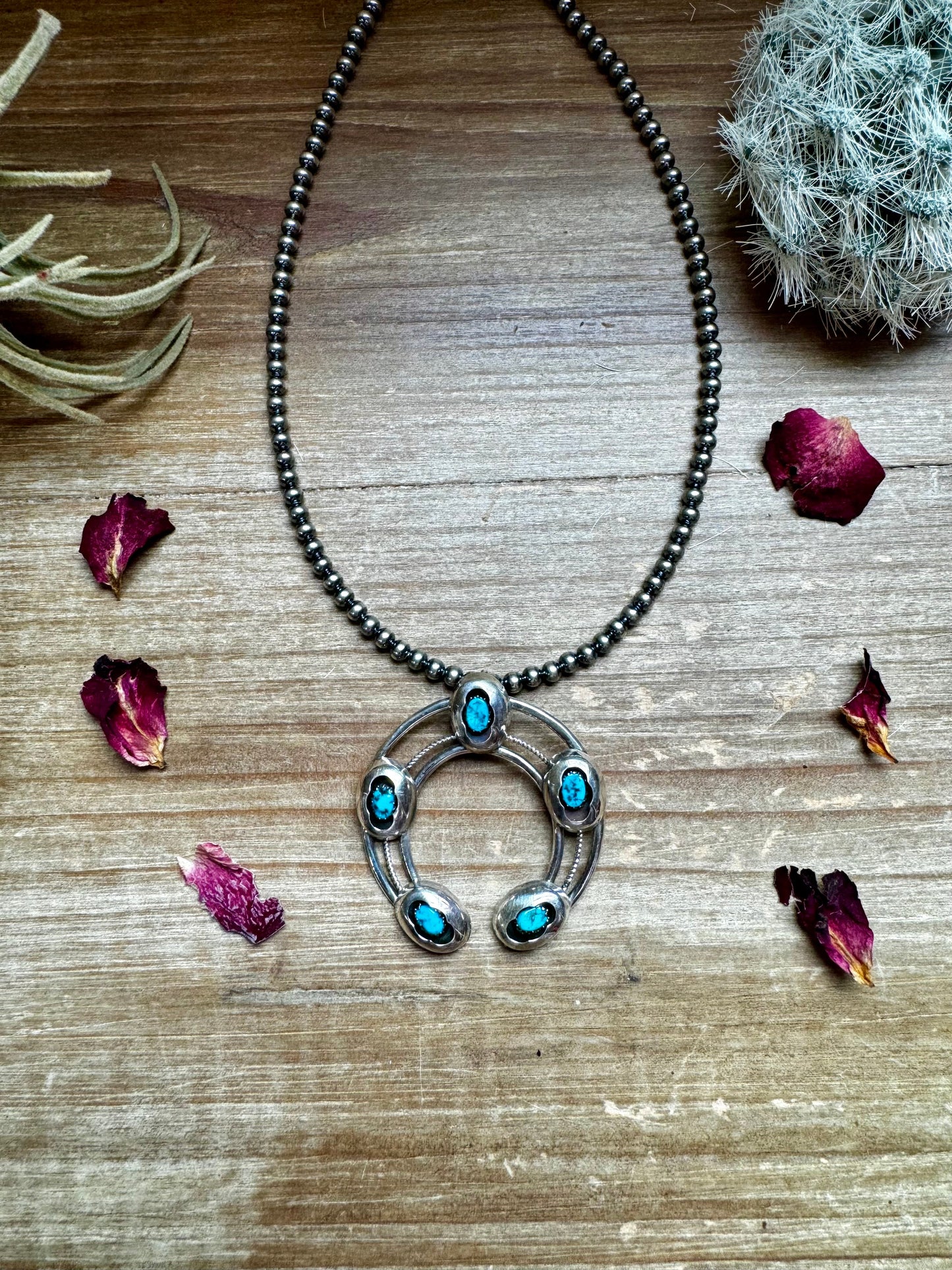 Naja Pendant - sterling silver with kingman turquoise