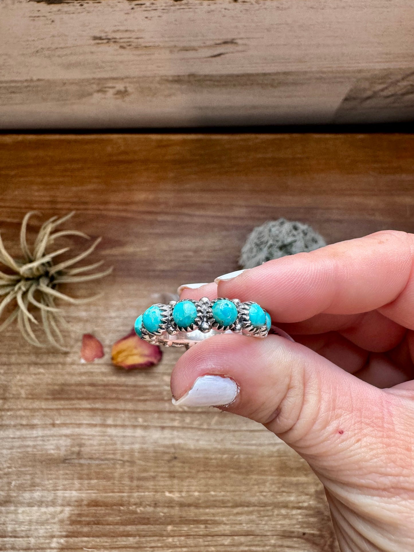 Band Ring - Size 10 - Kingman Turquoise & sterling silver