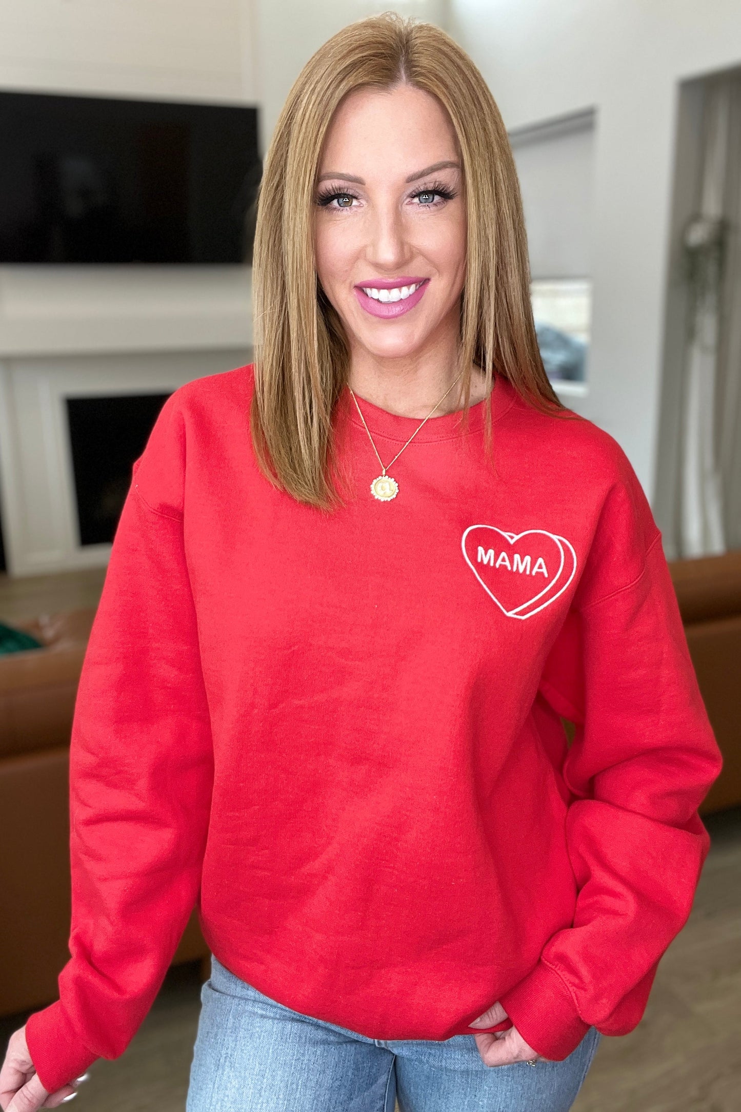 Matching Mama Embroidered Sweatshirt