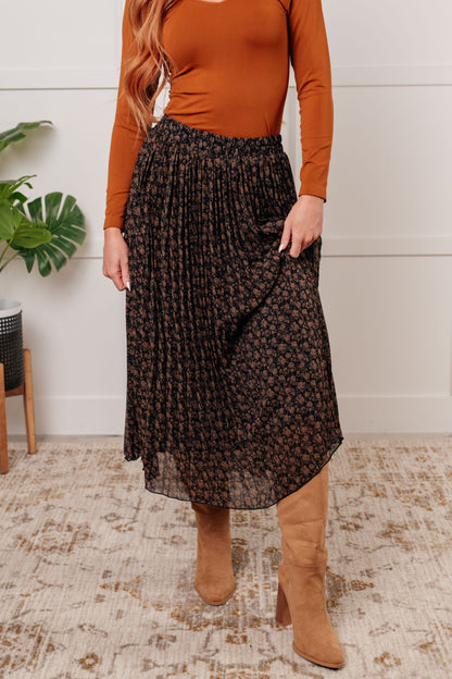 Just What You Wanted Floral Print Pleated Skirt