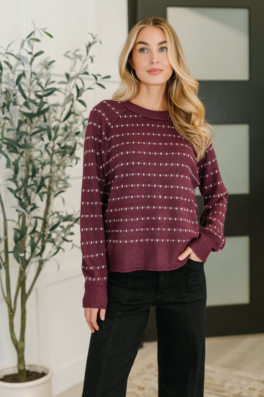 Leaves or Breeze Long Sleeve Knit Top