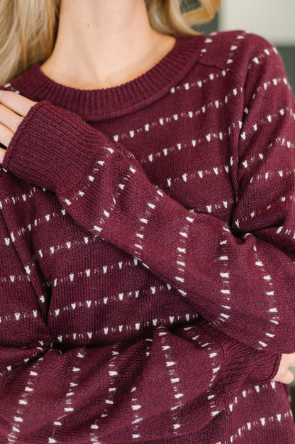 Leaves or Breeze Long Sleeve Knit Top