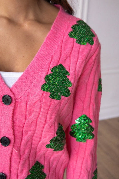 Sequin Trees Cardigan