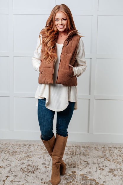 Set Me Up Corduroy Puffer Vest