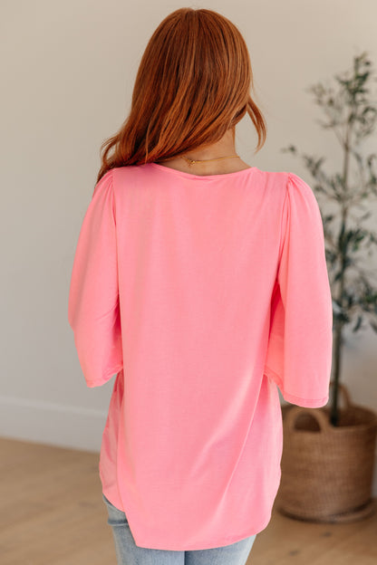 Cali Blouse in Neon Pink