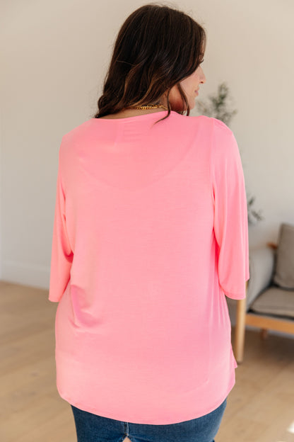 Cali Blouse in Neon Pink
