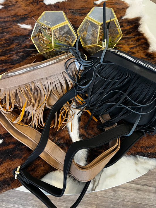 Leather Removable Fringe Bum Bag